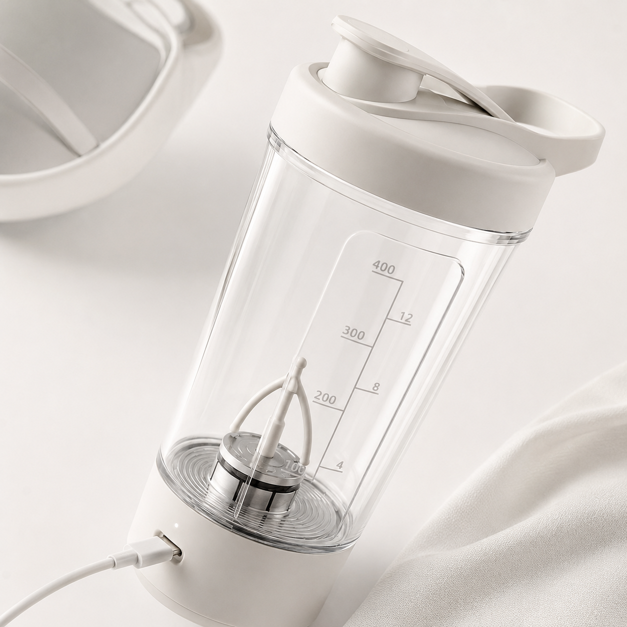 400ML 14Oz Electric Protein Powder Mixing Cup Automatic Shaker Mixer Shake Bottle Milk Coffee Blender Kettle Fro Gym 1200Mah