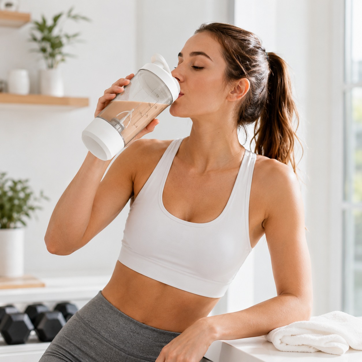 400ML 14Oz Electric Protein Powder Mixing Cup Automatic Shaker Mixer Shake Bottle Milk Coffee Blender Kettle Fro Gym 1200Mah